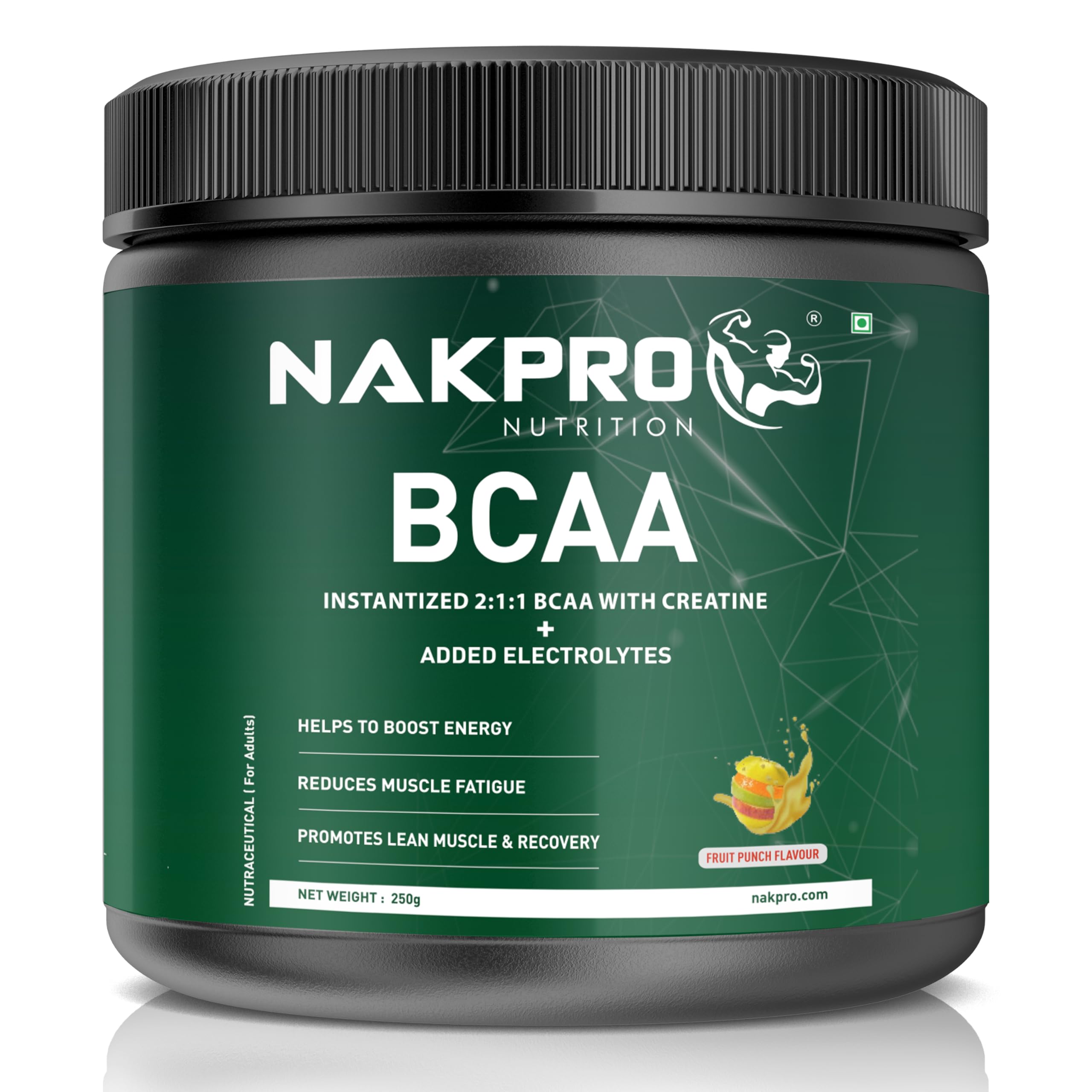NAKPRO BCAA-Instantized 2:1:1,BCAA - Jar (31 Servings, 25g- (25 g, Pink Guva)